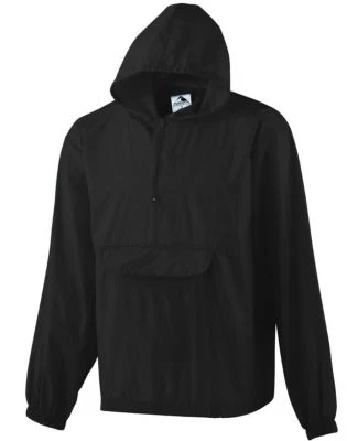 Augusta 3130 Pullover Rain Jacket with Pocket in Black
