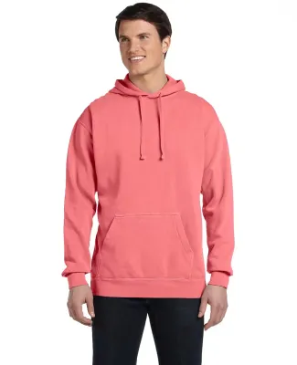 Comfort Colors 1567 Garment Dyed Hooded Pullover S in Neon red orange