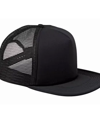 BX030 Big Accessories 5-Panel Foam Front Trucker C BLACK/ BLACK
