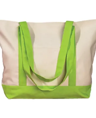 BE004 BAGedge 12 oz. Canvas Boat Tote NATURAL/ LIME