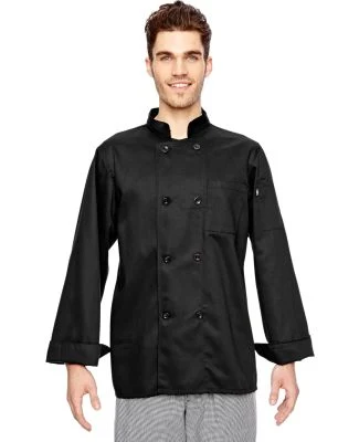 DC118 Dickies 7 oz. Eight Button Chef Coat Black