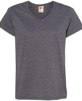 Hanes 5780 Ladies Heavyweight V-neck T-shirt - 578 Charcoal Heather