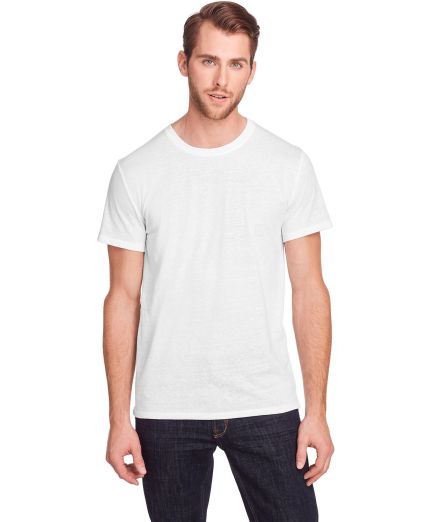 102A Threadfast Apparel Unisex Triblend Short-Slee in Solid white triblend