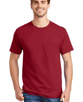 5590 Hanes® Pocket Tagless 6.1 T-shirt - 5590  Deep Red