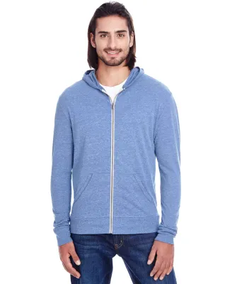 302Z Threadfast Apparel Unisex Triblend Full-Zip L NAVY TRIBLEND