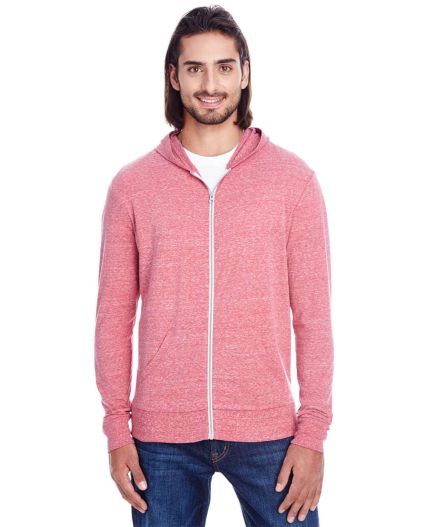 302Z Threadfast Apparel Unisex Triblend Full-Zip L in Red