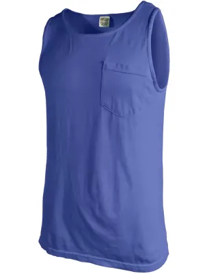 Comfort Colors Tank Top with Pocket 9330  Neon Blue
