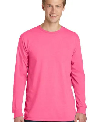 Port & Company PC099LS Pigment-Dyed Long Sleeve Te Neon Pink