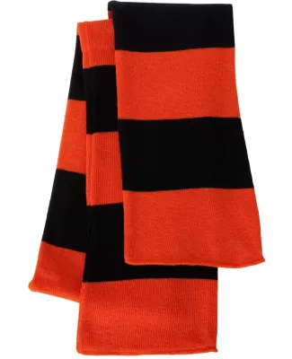 SP02 Sportsman  - Rugby Striped Knit Scarf -  Orange/ Black