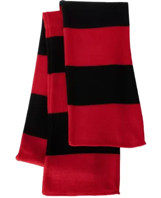 SP02 Sportsman  - Rugby Striped Knit Scarf -  Red/ Black