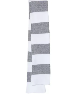 SP02 Sportsman  - Rugby Striped Knit Scarf -  White/ Heather Grey