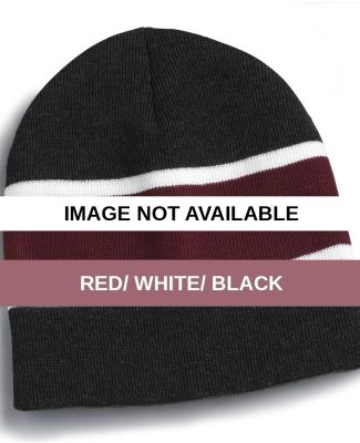 SP06 Sportsman  - Striped Knit Beanie -  Red/ White/ Black
