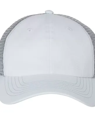 3100 Sportsman  - Contrast Stitch Mesh Cap -  White/ Grey