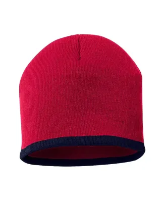 SP09 Sportsman  - 8 Inch Bottom Striped Knit Cap - Red/ Navy