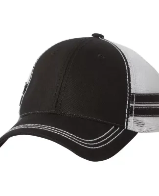 Sportsman 9600 - Trucker Cap with Stripes Black/ White