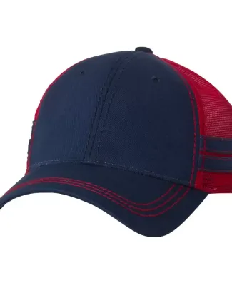 Sportsman 9600 - Trucker Cap with Stripes Navy/ Red