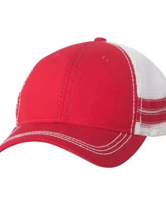 Sportsman 9600 - Trucker Cap with Stripes Red/ White