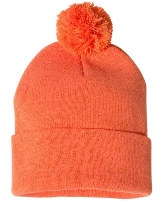 SP15 Sportsman  - Pom Pom Knit Cap -  Heather Orange