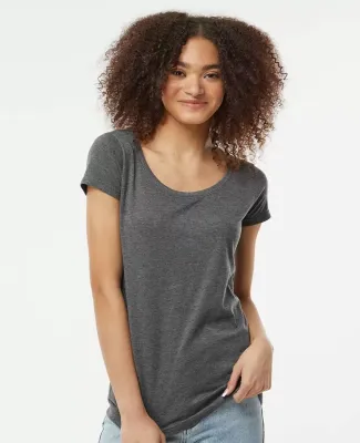 0243TC Tultex 243/Ladies' Poly-Rich blend Scoop Ne in Heather charcoal