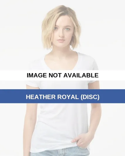0244TC Tultex 244/Ladies' Poly-Rich Blend V-Neck T Heather Royal (Disc)