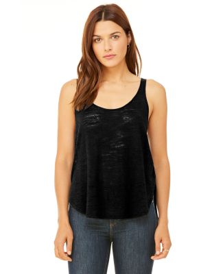 8802 Bella + Canvas - Women's Flowy Tank with Side in Solid black slub