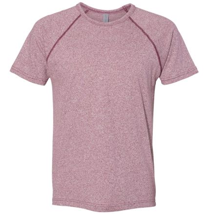 2050 Next Level Men's Mock Twist Raglan T-Shirt in Tech maroon