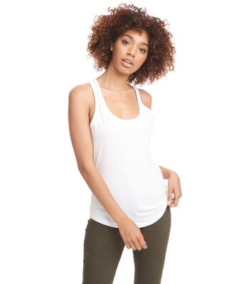6338 Next Level Ladies' Gathered Racerback Tank in White
