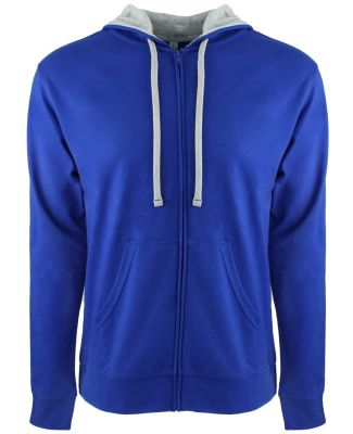 9601 Next Level French Terry Zip Up Hoodie in Royal/ heather grey