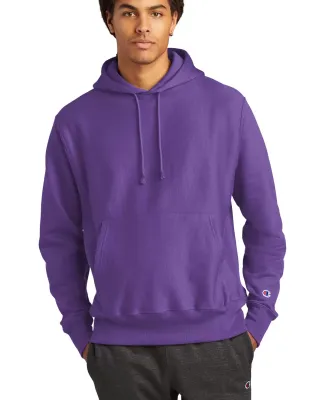 S1051 Champion Logo Reverse Weave Hoodie Purple