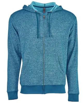 9600 Next Level Adult Denim Fleece Full-Zip Hoodie in Turquoise