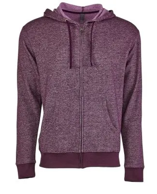 9600 Next Level Adult Denim Fleece Full-Zip Hoodie in Plum