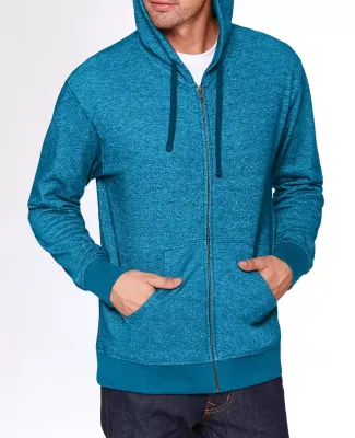 9600 Next Level Adult Denim Fleece Full-Zip Hoodie in Turquoise