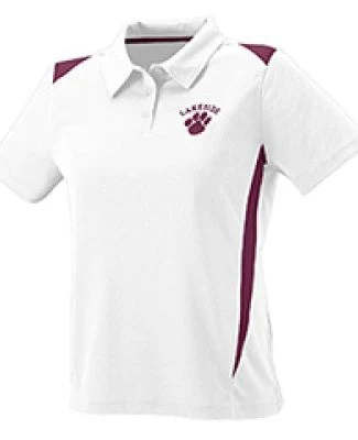5013 Augusta Ladies' Premier Sport Shirt in White/ maroon