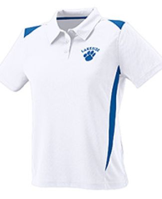 5013 Augusta Ladies' Premier Sport Shirt in White/ royal