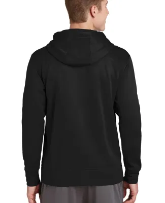 ST238 Sport-Tek Sport-Wick Fleece Full-Zip Hooded  in Black