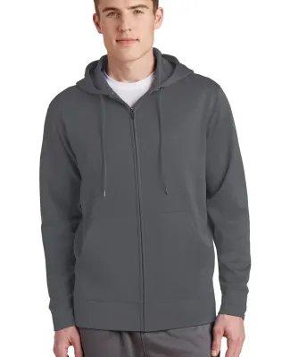 ST238 Sport-Tek Sport-Wick Fleece Full-Zip Hooded  in Dark smk grey