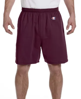 8187 Champion 6.3 oz. Ringspun Cotton Gym Shorts in Maroon