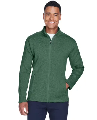 DG793 Devon & Jones Men's Bristol Full-Zip Sweater FOREST HEATHER