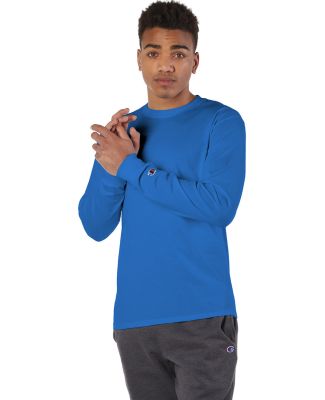 Champion CC8C Logo Long-Sleeve Tagless Tee in Royal blue