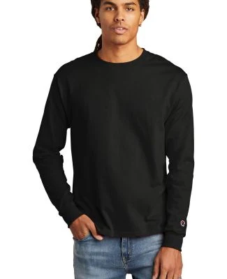 Champion CC8C Logo Long-Sleeve Tagless Tee in Black