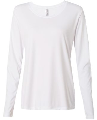 W3009 All Sport Ladies' Performance Long-Sleeve T- White