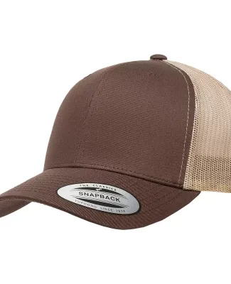 Yupoong 6606 Retro Trucker Hat in Brown/ khaki