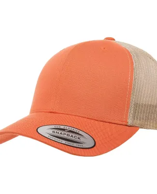 Yupoong 6606 Retro Trucker Hat in Rustic orange/ khaki