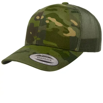 Yupoong 6606 Retro Trucker Hat in Multicam tropic/ green