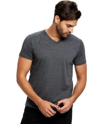 US Blanks US2200 Men's V Neck T Shirts in Heather charcoal