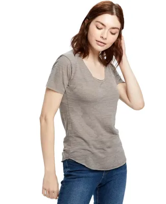 US Blanks US333 Womens Slub Burnout Tee in Tri grey