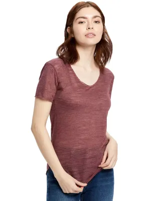 US Blanks US333 Womens Slub Burnout Tee in Tri burgundy