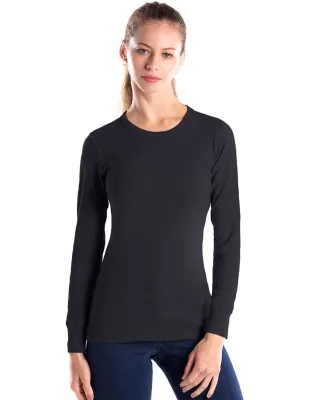 US Blanks US199 Women's Long Sleeve Thermal Heather Charcoal