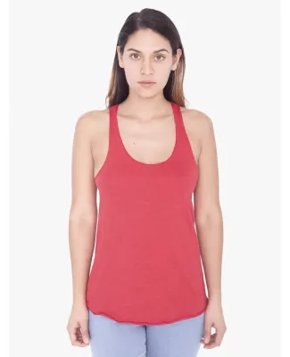BB308 American Apparel Ladies Poly-Cotton Racerbac Heather Red