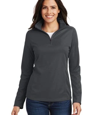 Port Authority L806 Ladies Pinpoint Mesh 1/2-Zip in Battleship gry
